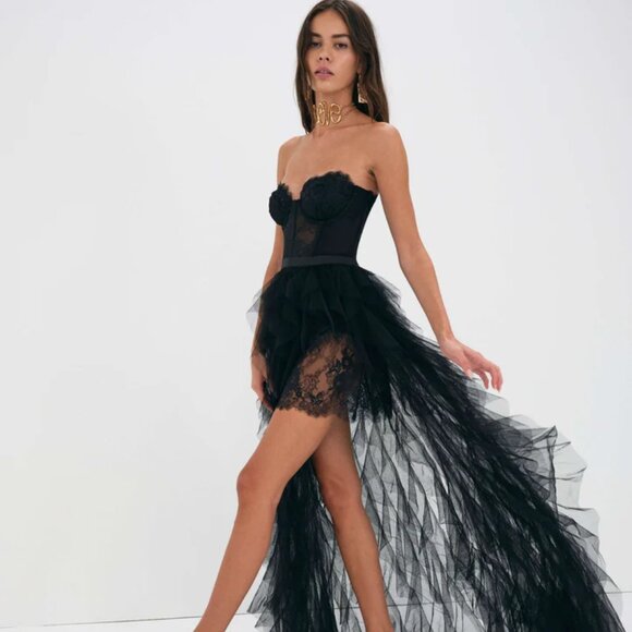 FOR LOVE & LEMONS Bustier Gown/Dress In Black NWT - Picture 3 of 13